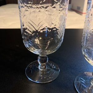 Beautiful Delicate Libbey Rock Sharpe Crystal Water Glasses